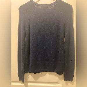 “Attention” blue glittery sweater, size Small